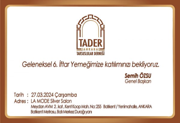 TADER İFTAR Davetiye